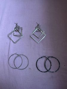 Chic Geometric &amp; Hoop Earrings Set