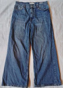 Zara Wide Leg Blue Jeans