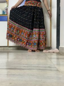 Embroidered Royal Blue &amp; black chaniya choli with