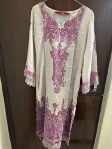 Elegant Pink Muslin Kurta Set with Dupatta