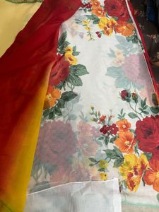 Vibrant Floral Print Saree