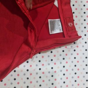 Red Satin Skirt