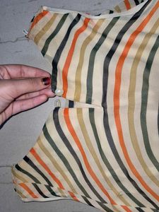 Chic Striped Sleeveless Midi Dress.