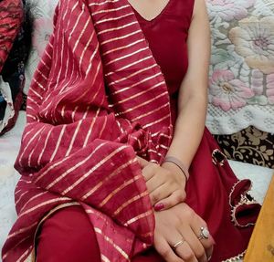 Elegant Maroon Kurta Set with Dupatta