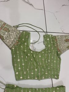 Green Embellished Lehenga Choli Set