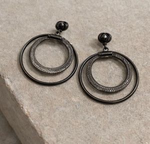 Chic Double Hoop Drop Earrings