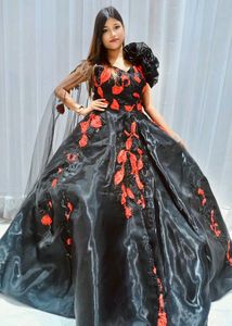 Stunning Black & Red Party Gown 7