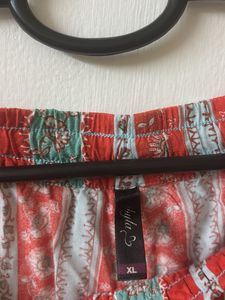Patterned Orange Shorts