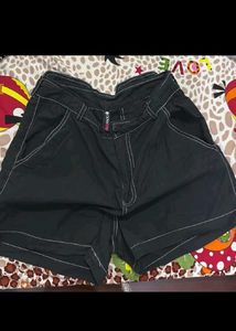 Black Shorts with White Stitching
