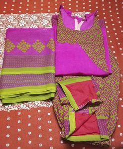 silk 3piece pant suit with dupatta