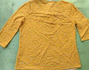 Women's Yellow Floral Tie-Neck Boxy top