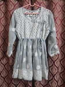 Chikankari Floral Short kurti/Top