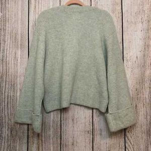 H&amp;M Wool Alpaca Blend V-Neck Bell Sleeve Sweater