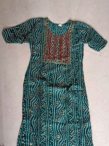 Elegant Green Printed Kurta