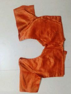 Elegant Orange Brocade Blouse
