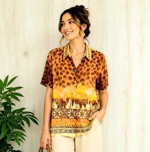 Printed Short Sleeve Shirt Size-44