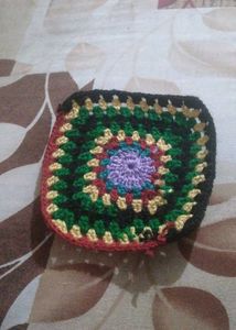 Handmade wooiien Crochet Coaster