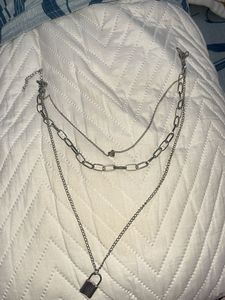 Layered Lock Pendant Necklace