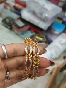 Elegant Gold & Diamond Bangles