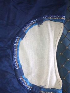 Navy blue embellished top