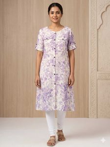 Purple Floral Shirt Dress