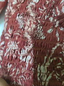 vintage Smocked Floral Print Top