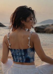 Tie-dye festive top with Shell Details