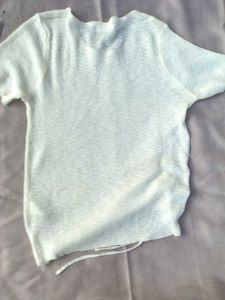 Casual Knit Top with Drawstring