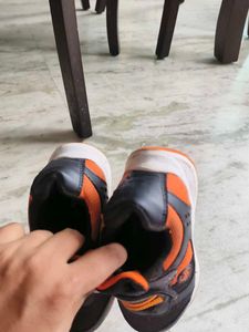 Kids' Grey &amp; Orange Sneakers