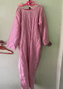 Pink Zigzag Print Kurta