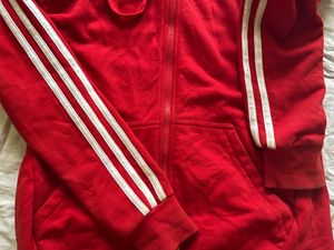 Adidas Red Zip-Up Hoodie