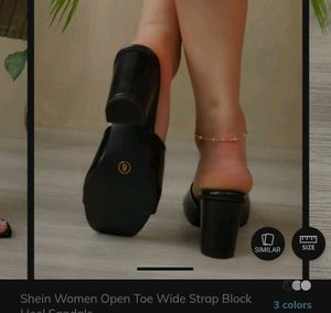 SHEIN Women Black Open Toe Block Heels