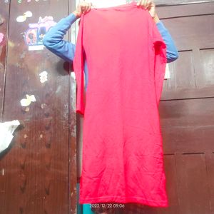 Tomato Red Woolen Kurti