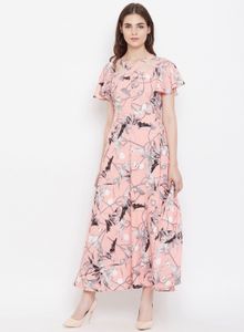 Women's Pink Floral Maxi Dress