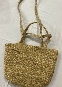 Jute Tote Bag with Braided Handles