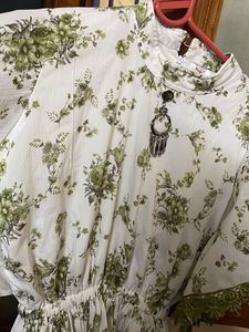 the perfect green white frock