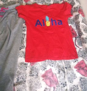 Track Pant &amp; Red T-shirt Full Set