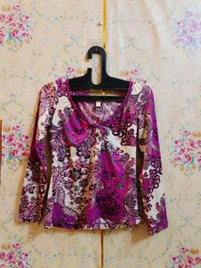 🇳🇿💫🎀Y2K Floral Print Long Sleeve Top