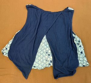 Star Print Sleeveless Cropped Top