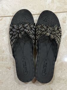 Floral Beaded Slides