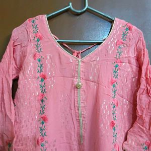 Pink Embroidered Kurta Set