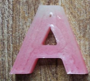 Pink Letter 'A' Resin Charm