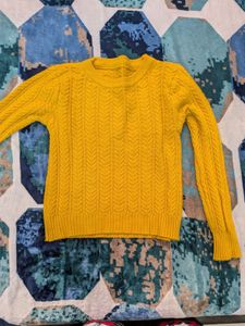 Bright Yellow Cable Knit Sweater