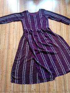 ⚡SALE!!⚡Pretty Maroon Side Slit Long Kurti