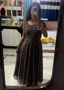 Flowy Floral Print Maxi Dress