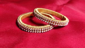 Silk Thread Bangles Golden Colour