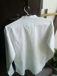 Boy's white collar short kurta style shirt