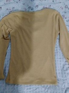 Ribbed Square Neck Long Sleeve Top