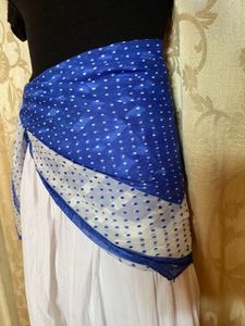 Blue White Polka Dot Scarf