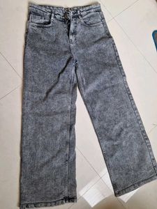 Acid Wash Gray Denim Jeans